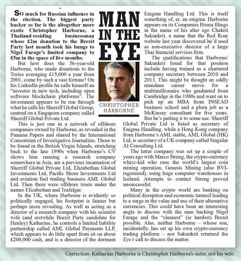archer_rs's tweet photo. Back in 2019 @PrivateEyeNews was already warning us about Christopher Harbourne. https://t.co/vuttQfQjku