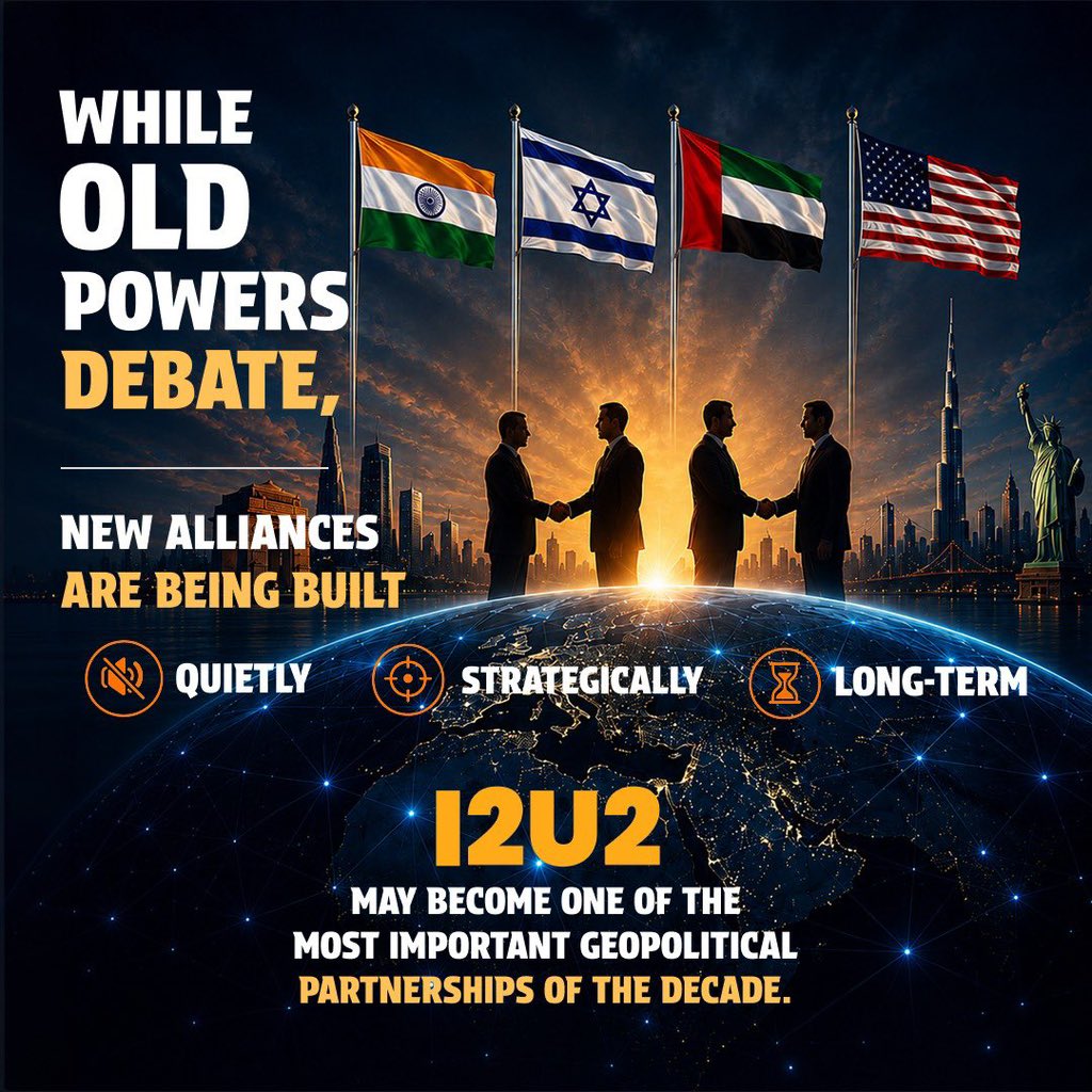 gankitca's tweet photo. India, Israel, UAE & the US are four nations with different strengths & but the same vision.
I2U2 isn’t just another diplomatic group. It could redefine the geopolitical balance🔥
"Viksit Bharat"
#4Nations1Vision
#I2U2 #galgotiastoappstore
#HBSAgain
#Release_4thGrade_FinalResult