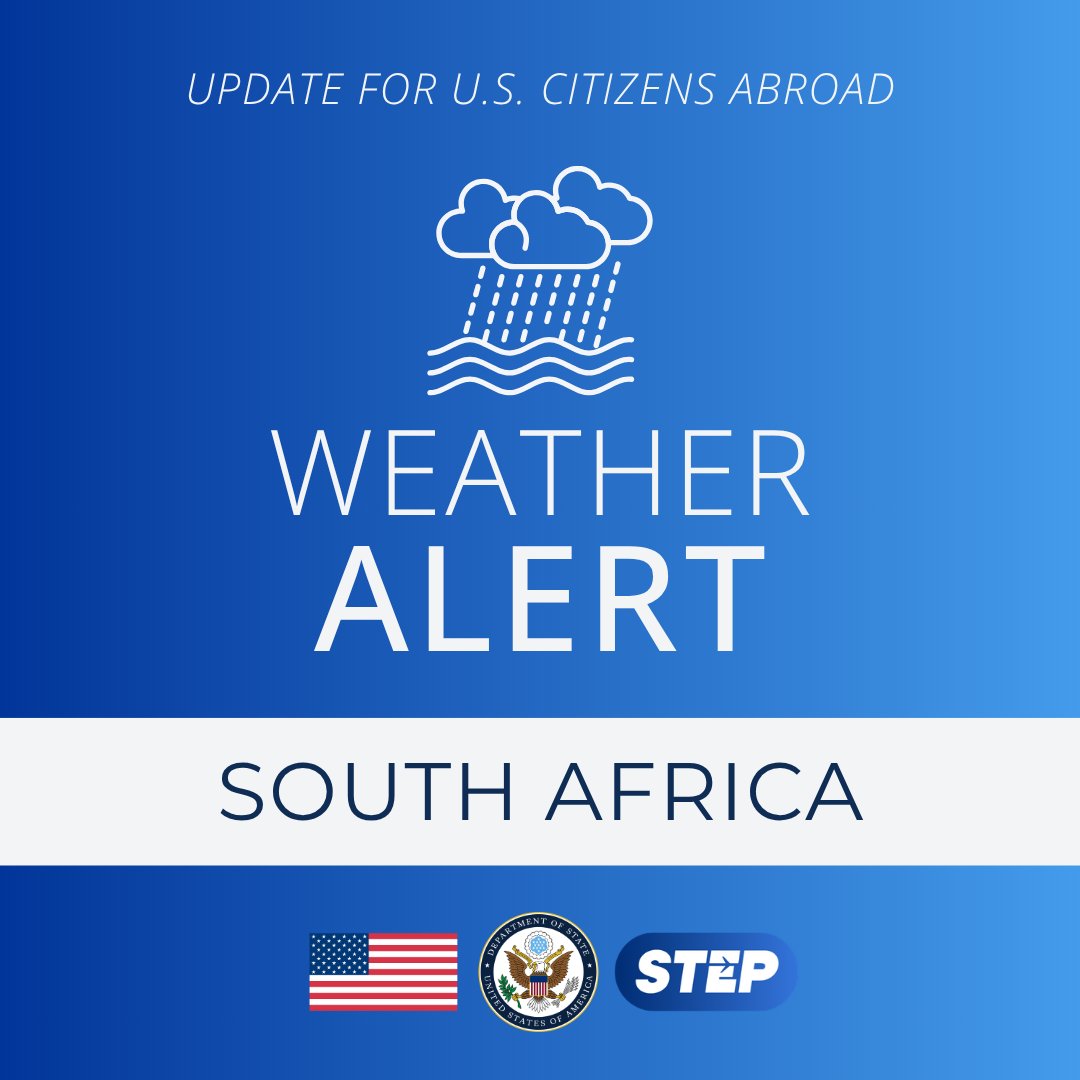 South Africa: An Orange Level 8 warning for disruptive heavy rainfall ...