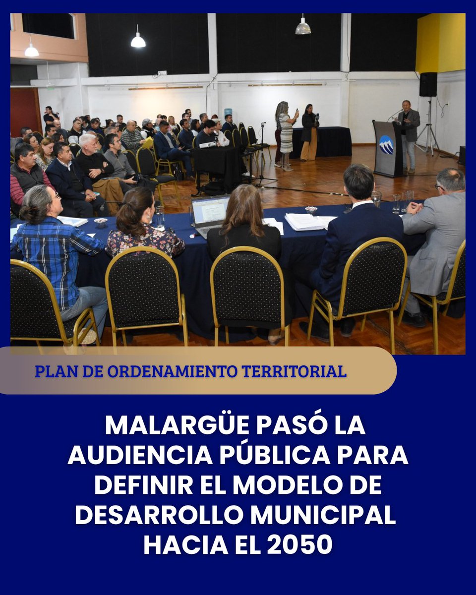 InfraMza's tweet photo. 👉El Gobierno de Mendoza, a través de la Subsecretaría de Infraestructura y Desarrollo Territorial, participó en la Audiencia Pública del Plan Municipal de Ordenamiento Territorial (PMOT) de Malargüe. 
👉El próximo paso debe ser la elevación al Concejo Deliberante para su sanción https://t.co/0M67c4kDQW