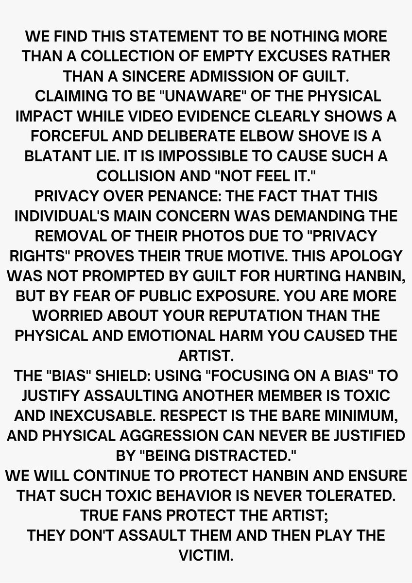 HANBIN_FANPAGE_'s tweet photo. ‼️OUR POSITION REGARDING THIS APOLOGY:
#Respect_Hanbin
#Protect_Hanbin https://t.co/t4f0NqNrDf