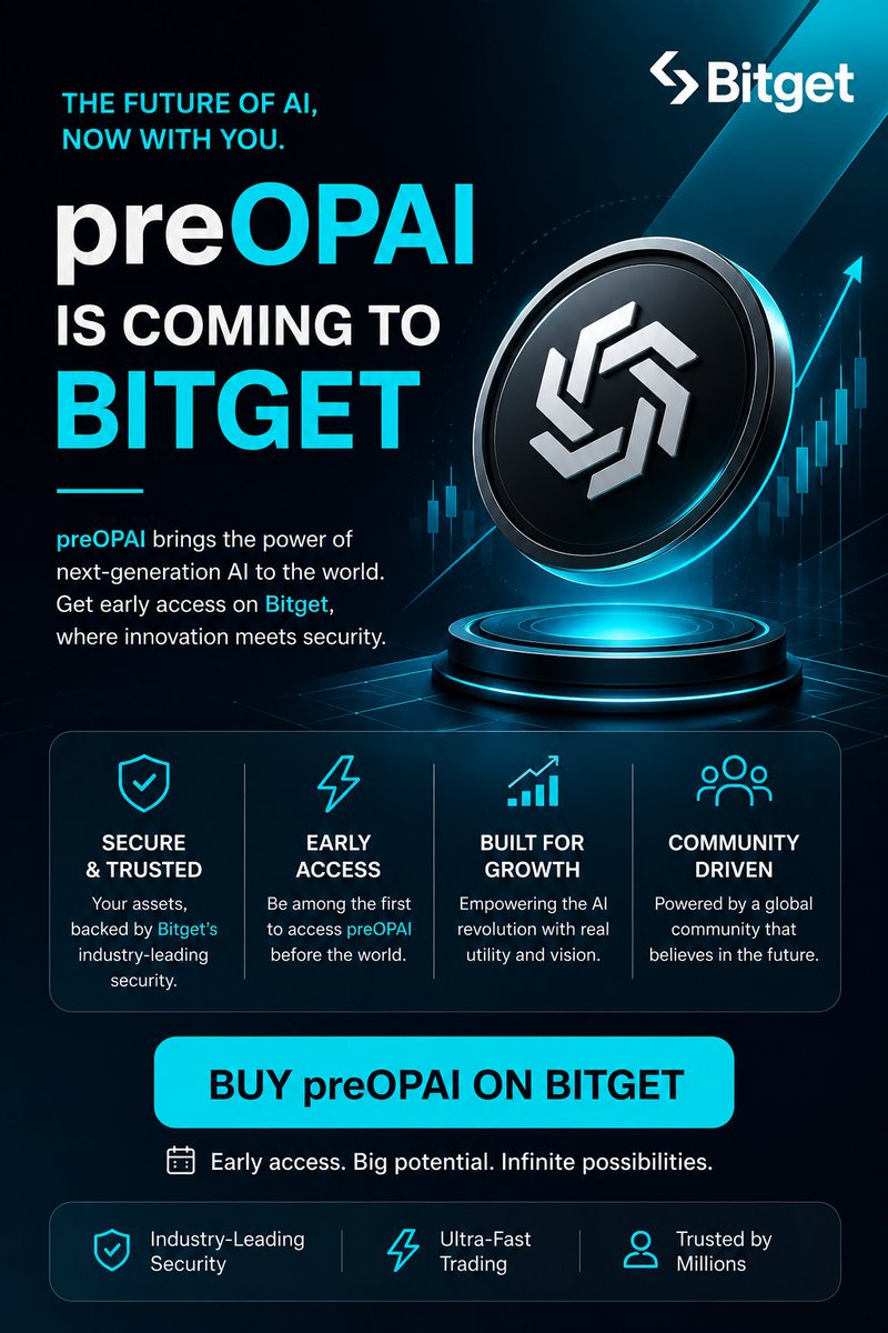 EnemObong's tweet photo. AI is becoming part of everyday life, and ChatGPT is leading that shift.

Now OpenAI is joining Bitget IPO Prime as the only equity-backed token in Web3. After seeing what SpaceX did, this could be another huge moment for AI.

Details https://t.co/J1YWxiPomV
 
#preOPAI https://t.co/HiOSRzZXMd