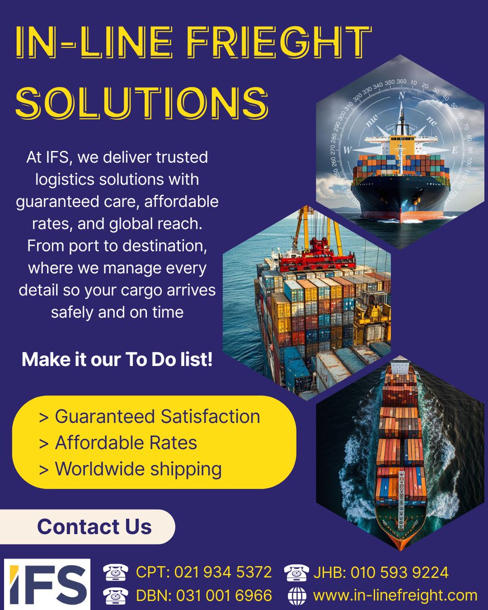 inlinefreight's tweet photo. Trusted logistics solutions for businesses that need reliability, visibility, and global reach.

✔ Affordable Rates
✔ Worldwide Shipping
✔ Reliable Cargo Support
✔ Air, Sea &amp; Road Freight

IFS helps businesses move cargo with confidence.

🌐 https://t.co/ZJt7sxGFZ9 #IFS https://t.co/gShq9k1Z3b