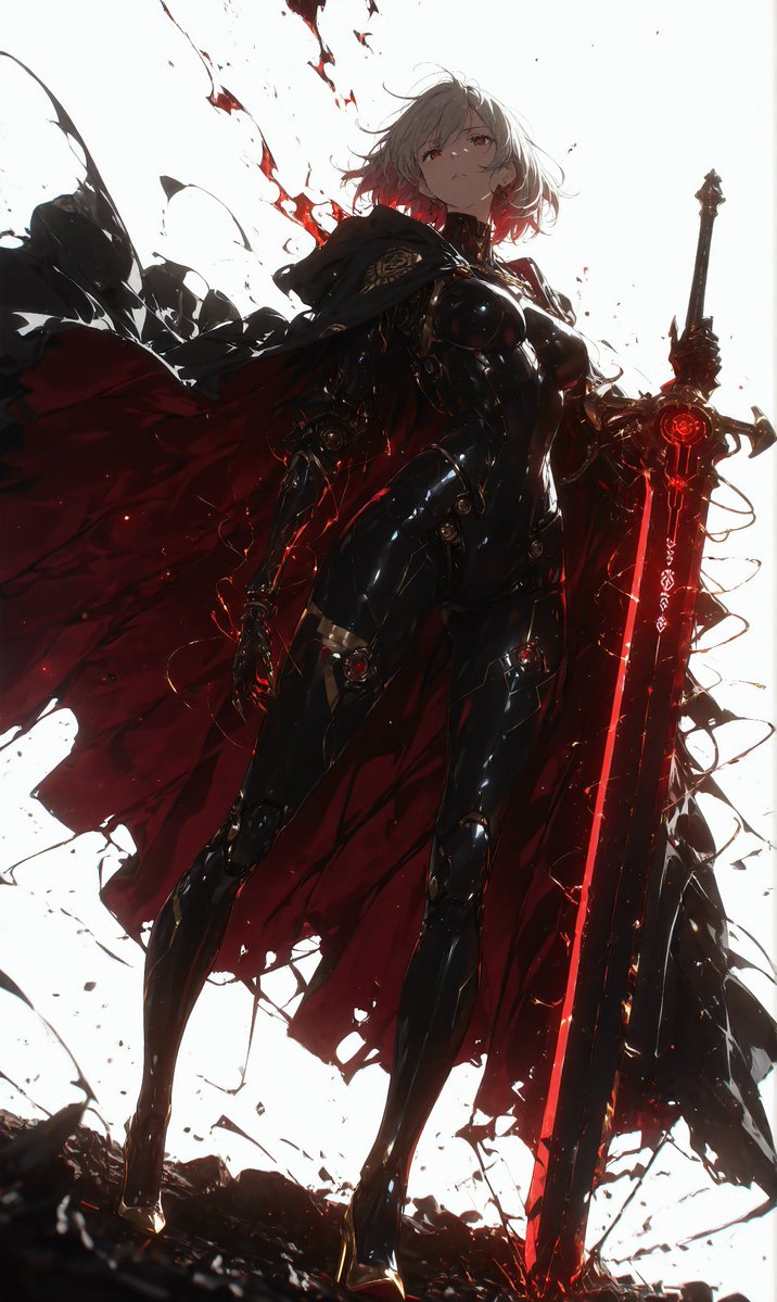 AIイラスト #DarkFantasy 変身前と 変身後（闇属）