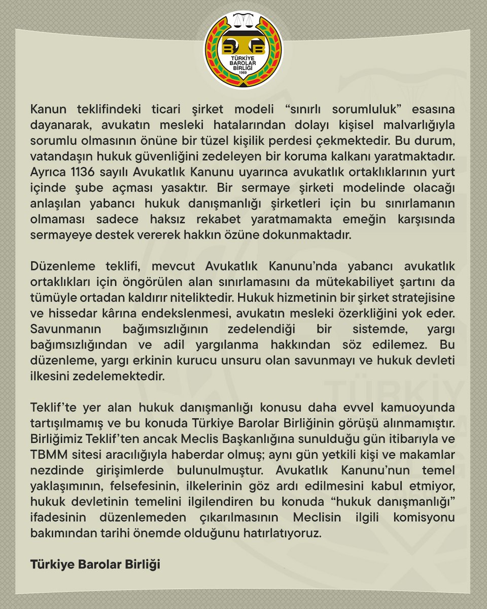 Türkiye Barolar Birliği tweet media