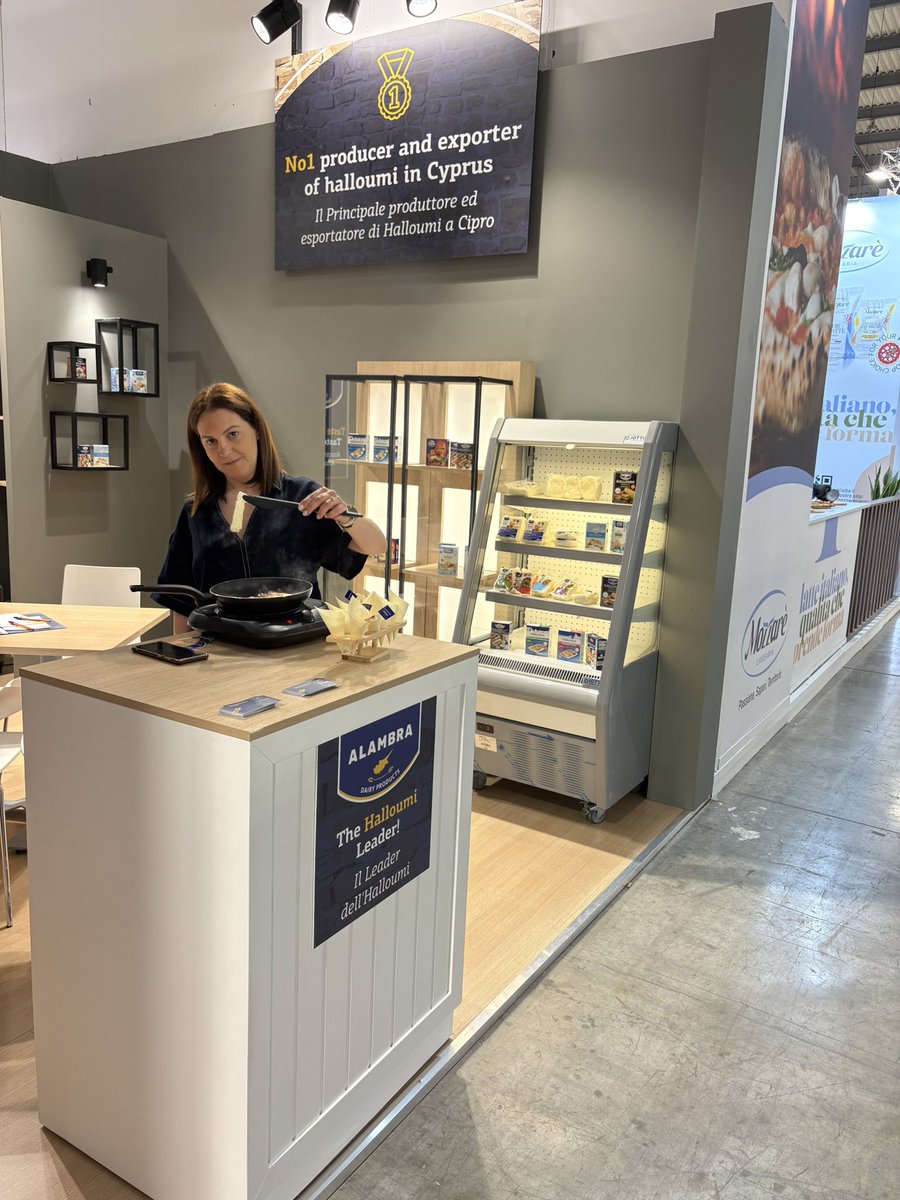 joseph_kyp's tweet photo. Day 1 at #TUTTOFOODMilano2026 🇨🇾🇮🇹
Cyprus present in Milan with the @tradeGovCY , Alambra Dairy Products &amp; KEAN Drinks.
Great discussions with Honorary Consuls of Cyprus Federica Villa &amp; Giovanni Bella to promote quality Cypriot produce. 

#tuttofood#cyprus#halloumi #Commandaria https://t.co/jlHjjuEegR
