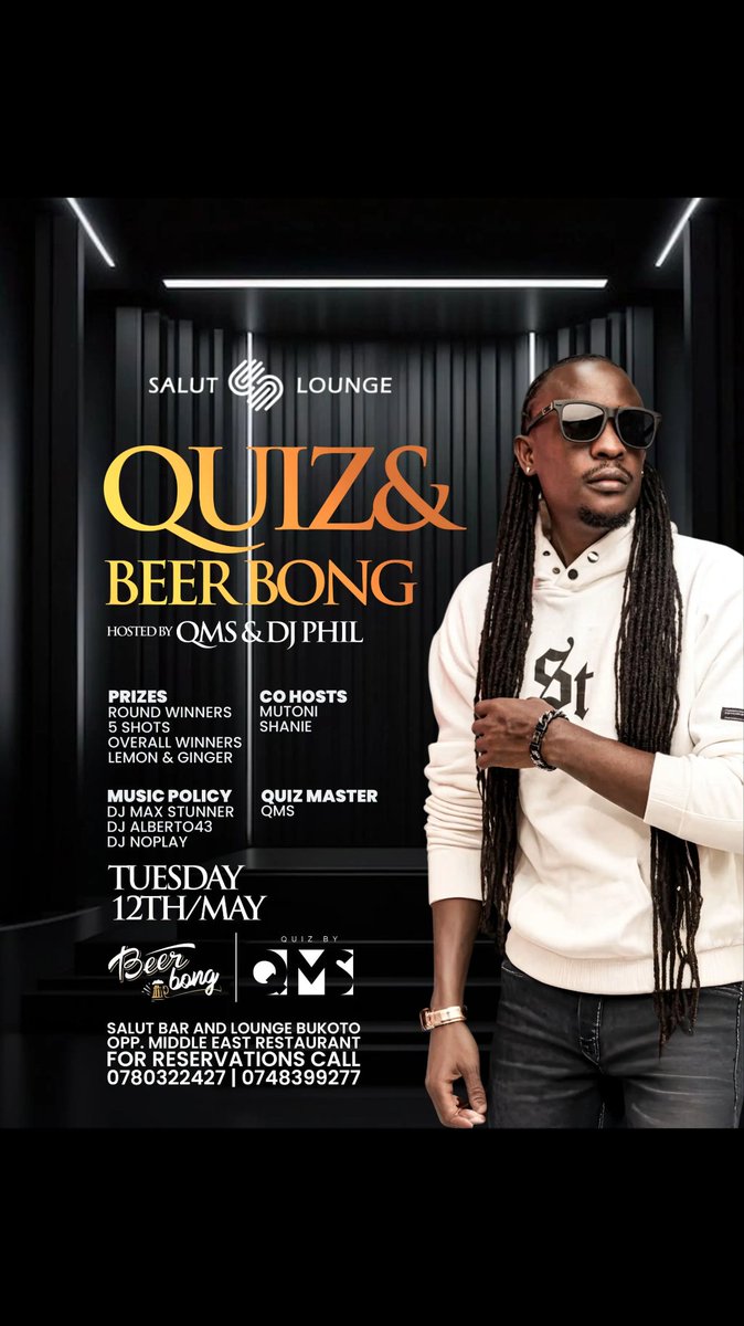 salutloungebar2's tweet photo. Quiz. Beer bong. Good vibes. 
Tonight at Salut Lounge,bring your crew, back your knowledge, and keep the drinks moving.

Who’s taking the win tonight?
#SalutLounge #QuizNight https://t.co/JisOiOAcBp