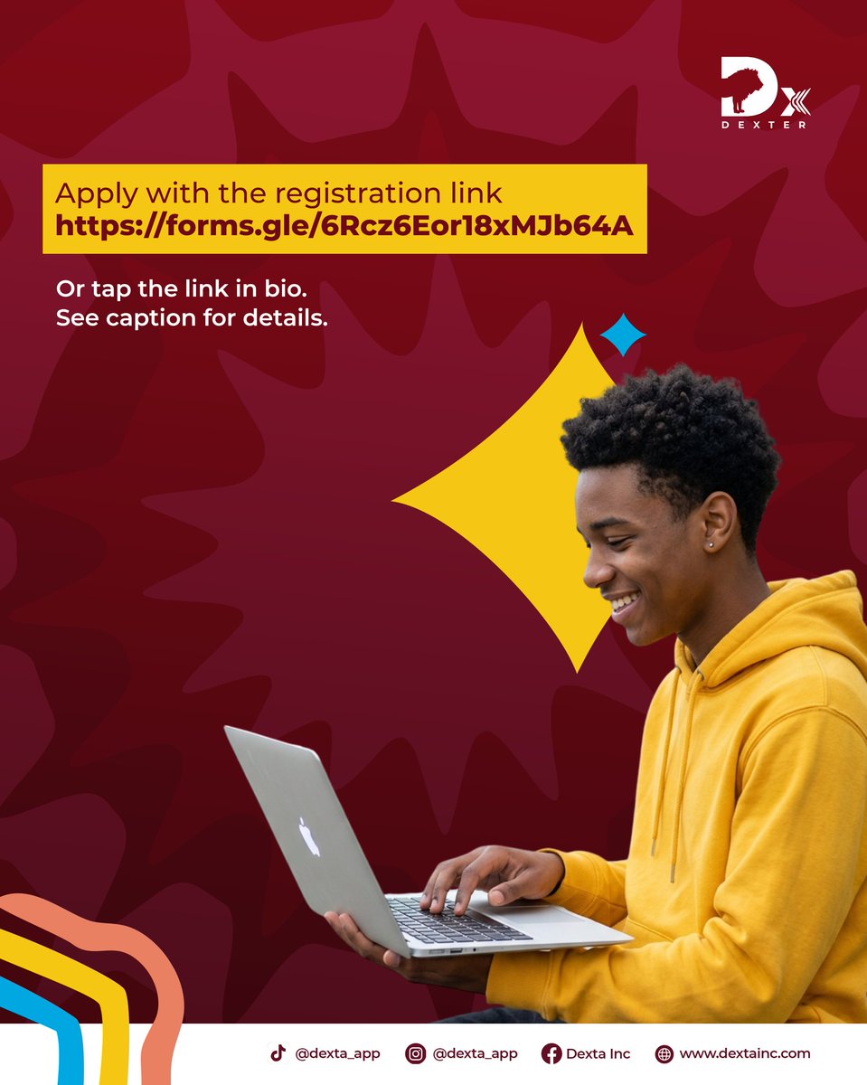 dextainc's tweet photo. If youโre active, connected, creative, and love opportunities, this is for YOU.
Applications are open NOW!
Register here to enlist ๐
https://t.co/ZEf8KTpNRY
Spots are limited.
#dextercampusambassador #dextaappdownload #skillcommunity #undergraduate #skillstacking https://t.co/tSsoIvBwwA