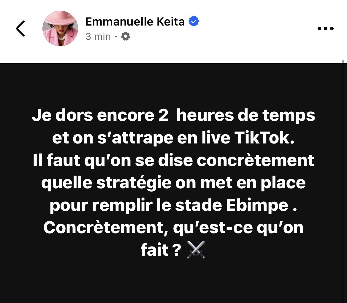 Si tu es ultra et que tu as un peu de temps, va soutenir le live de notre grande soeur sur TikTok après ! Cette dame aime beaucoup notre artiste tiktok.com/@queenemmanuel…