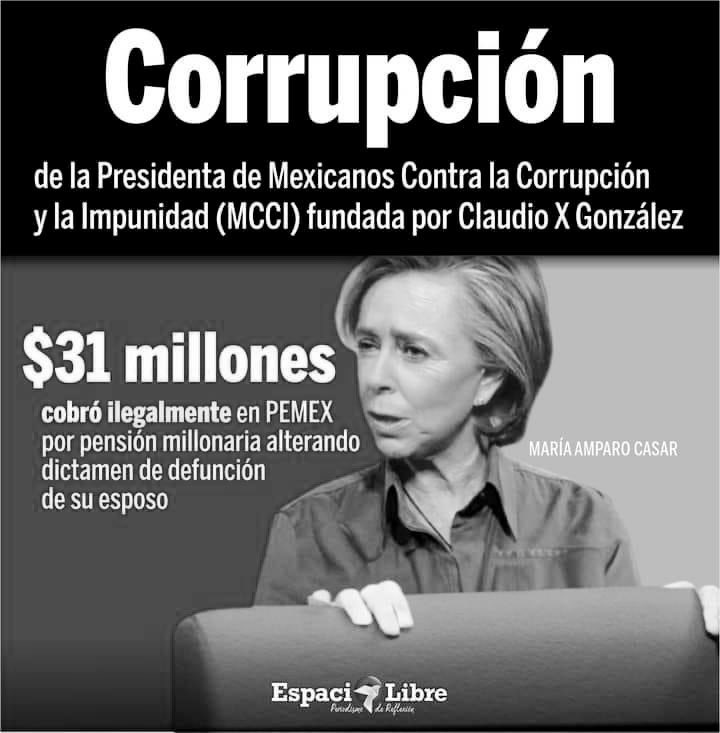 No quitemos el dedo del renglón, esta rata <a href="/amparocasar/">Ma. Amparo Casar</a> aún nos debe 31 millones.