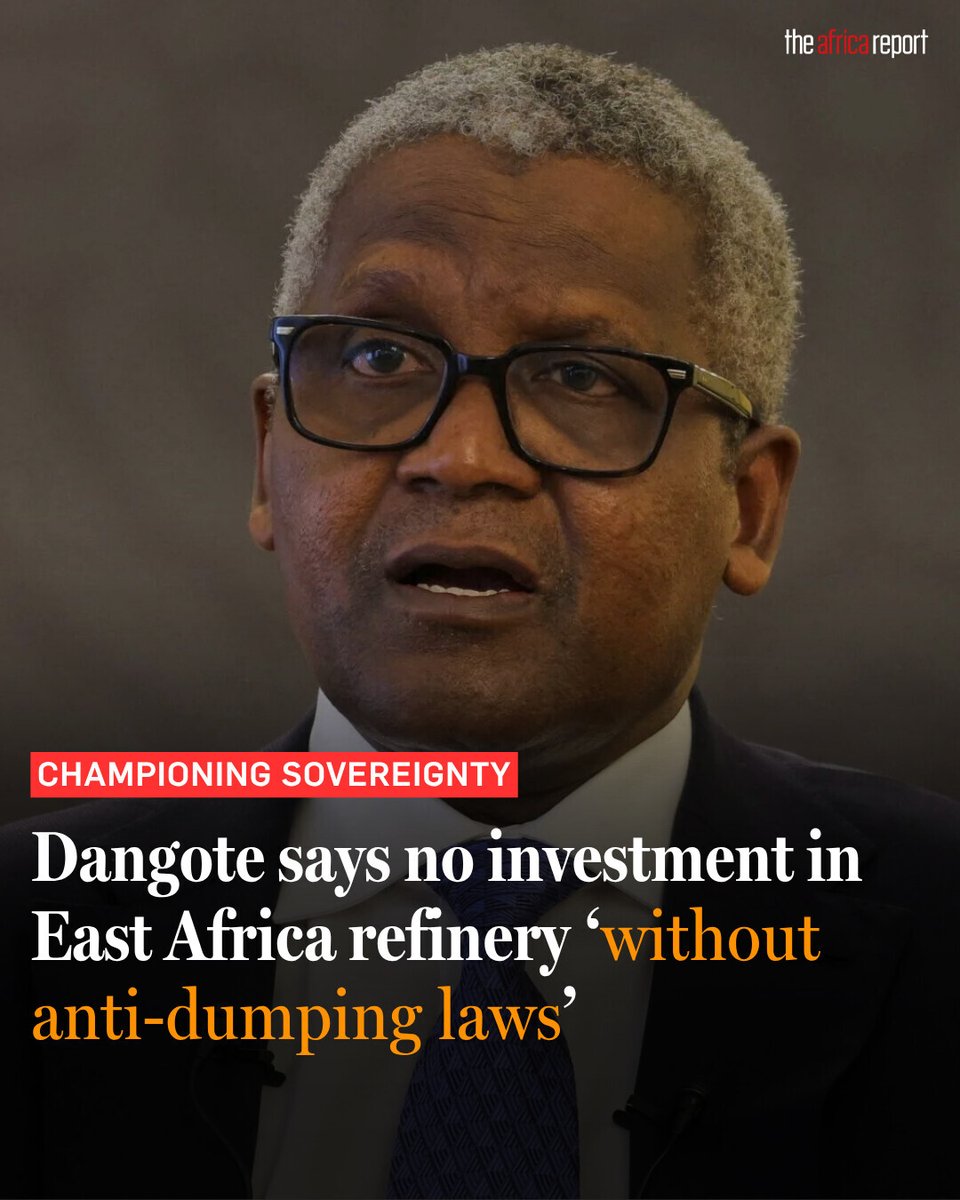 The Nigerian billionaire pushes for greater protection for emerging African industries, mirroring the protections afforded in the US and Asia. ➡️ l.theafricareport.com/gSF

Report by <a href="/NickNorbrook/">Nicholas Norbrook</a> in Nairobi.