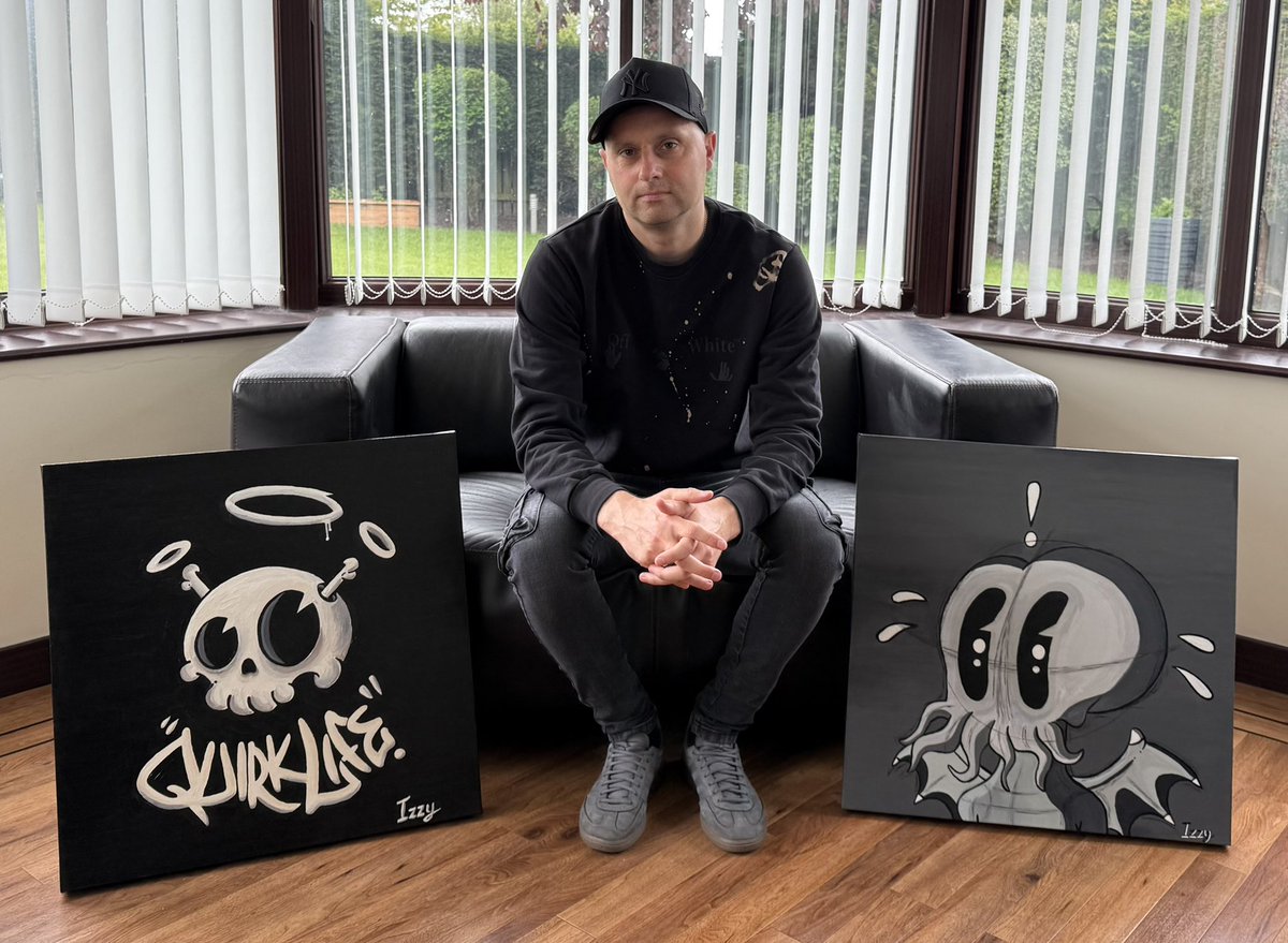 Chain2Canvas's tweet photo. Just finished my latest commission for @QuirkiesNFT 🎨🖤

Really enjoyed bringing these to life, experimenting with sketch lines, grayscale tones &amp; street-art inspired textures.

Huge thanks to @RealPapii for trusting me with the vision.

DMs are open for new commissions. https://t.co/kzdW0nnB1o