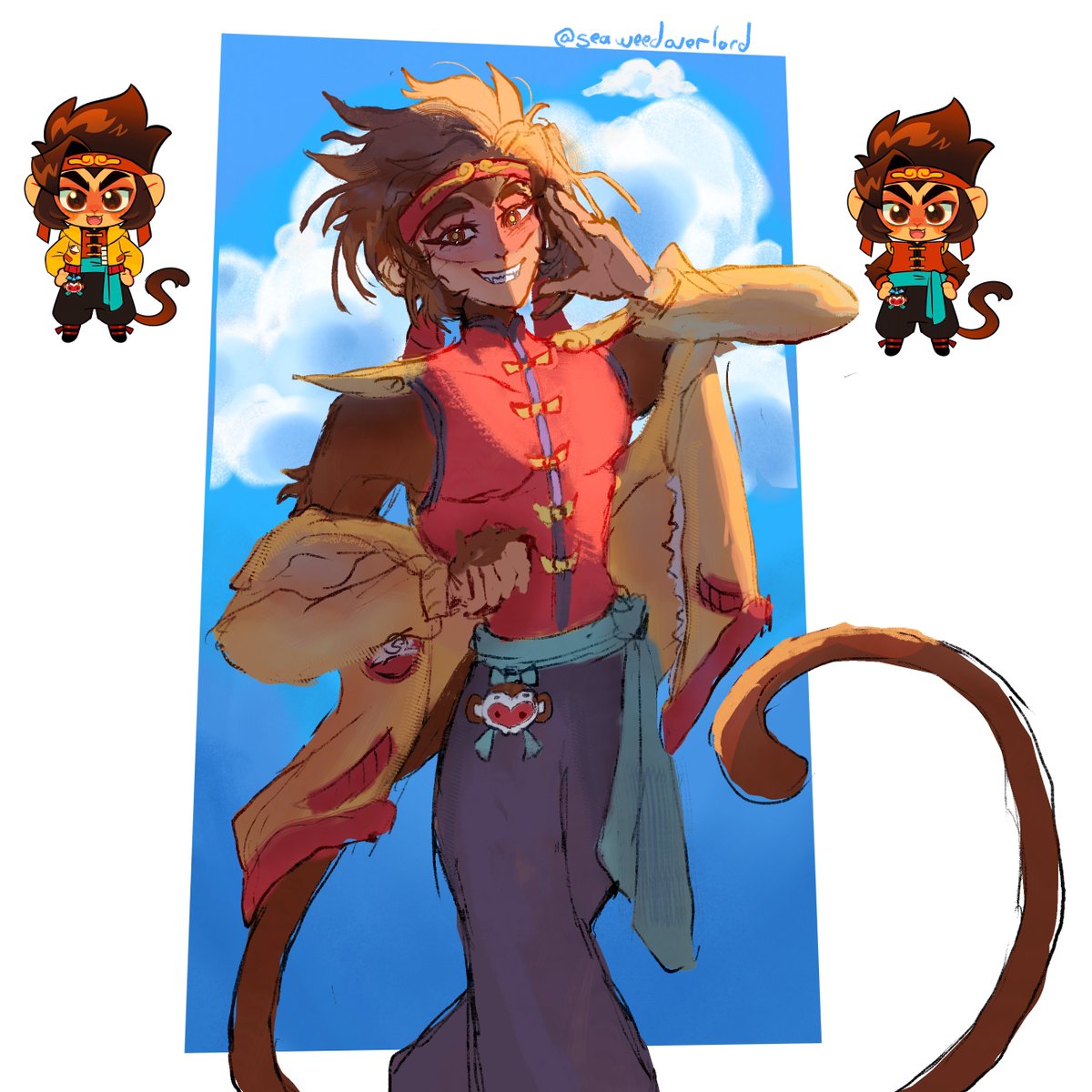 seaweedoverlord's tweet photo. I really loved this design of MK and I wanted to draw it for you. Its a bit rushed but I hope you'll like it 🥹

#LEGOMonkieKid #lmk https://t.co/kFy2MIJtay