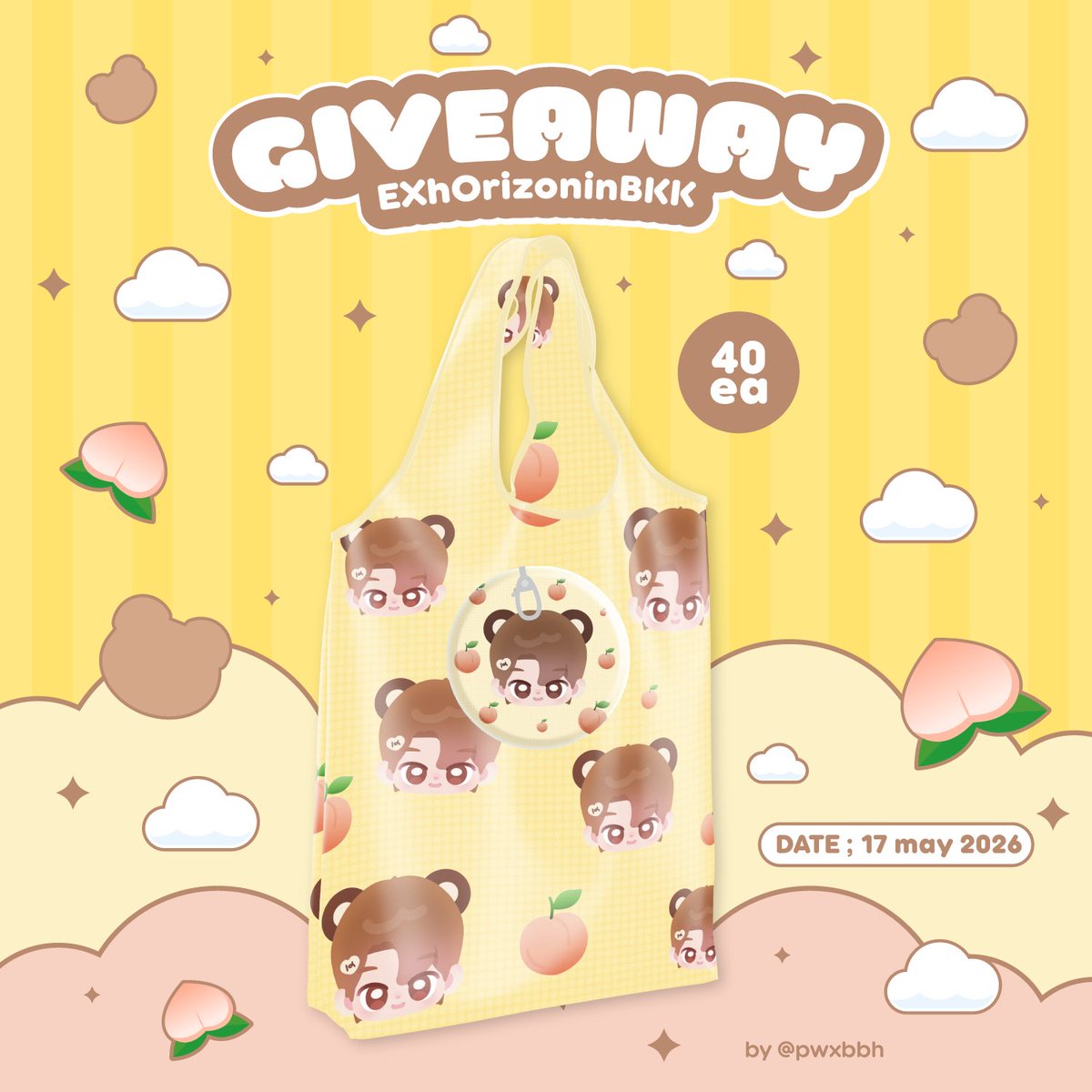 ᯓº· Giveaway｡*˚

🍑: eco bag 
📍: Impact Arena 
📆: 17 may 2026
🕣:  TBA 
 
* rt &amp; show this tweet*

ʕ⁠っ⁠•⁠ᴥ⁠•⁠ʔ⁠っ ♡ ʕ ᵔⰙᵔ⠕ʔ
#EXhOrizon_in_BANGKOK