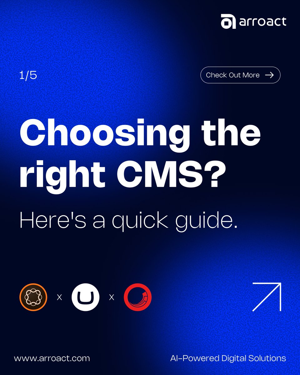 Arroact_Tech's tweet photo. Choosing the right CMS isn't just a tech decision, it's a business one. The platform you pick shapes how fast you ship, how well you scale, and how effectively your teams deliver experiences that actually convert.

Find your fit with https://t.co/mETotXc5DY

#Arroact https://t.co/FRFZ8zmXiB