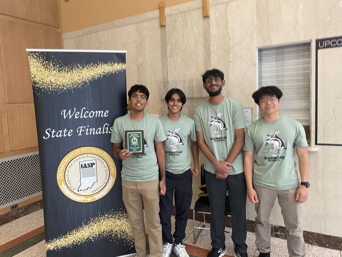 SignatureSchool's tweet photo. Signature participated for the first time in the State Academic Super Bowl - and had a historic performance. 

State Qualifier, Social Studies: Om M, Garret D, Simon F, Nicholas F, Naren R
State Qualifier, Science: Parth P, Neel P, Abdul-Aleem M, Kodi L… https://t.co/DkgwrrH6Ot