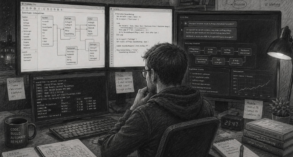Wie tegenwoordig met AI-systemen werkt, beseft al snel dat de uitdaging vaak niet in de AI zelf zit, maar in de integratie. Datastructuren, onderhoudbaarheid en stabiele processen worden ineens weer heel belangrijk. Claris heeft aangekondigd in de toekomst steeds meer AI-agenten te willen integreren in FileMaker. Dit betekent dat AI-systemen straks direct binnen FileMaker tabellen, scripts of processen kunnen aanmaken en aanpassen. Dit betekent dat de rol van veel ontwikkelaars steeds meer verschuift van routinewerk naar procesontwerp en systeemarchitectuur.  #AKunstmatigeIntelligentie #F