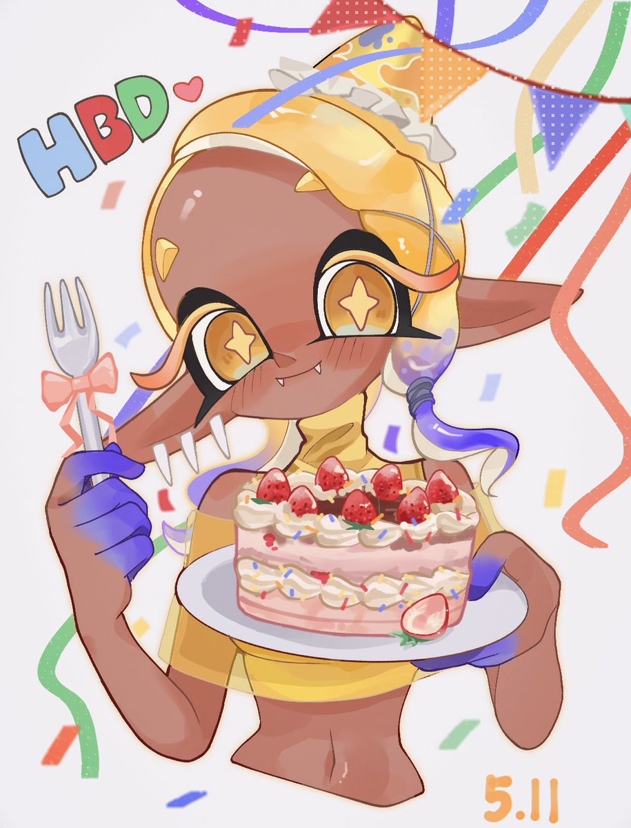 beanye1234's tweet photo. #ウツホローラ誕生祭 🐙💛🎉🎂
 和 @ 333surimi 老师一起玩了交换线稿填色的绘画游戏以此来给💛酱庆祝生日✨ https://t.co/I4tn55C0CI