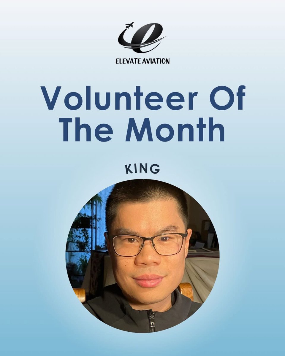 Elevateaviators's tweet photo. We’re excited to announce of Volunteer of the Month for March!

In addition to completing all three of EALC’s Aviation Readiness Training (ART) programs, King continues to generously contribute his time and expertise to the Learning Centre. https://t.co/srBWvWKPOe