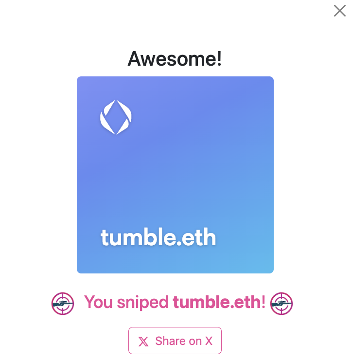 Bombs_eth's tweet photo. I did snipe Tumble.eth, big ❤️‍🔥 to ENS seed words, have you got any? https://t.co/LMe54iQO76