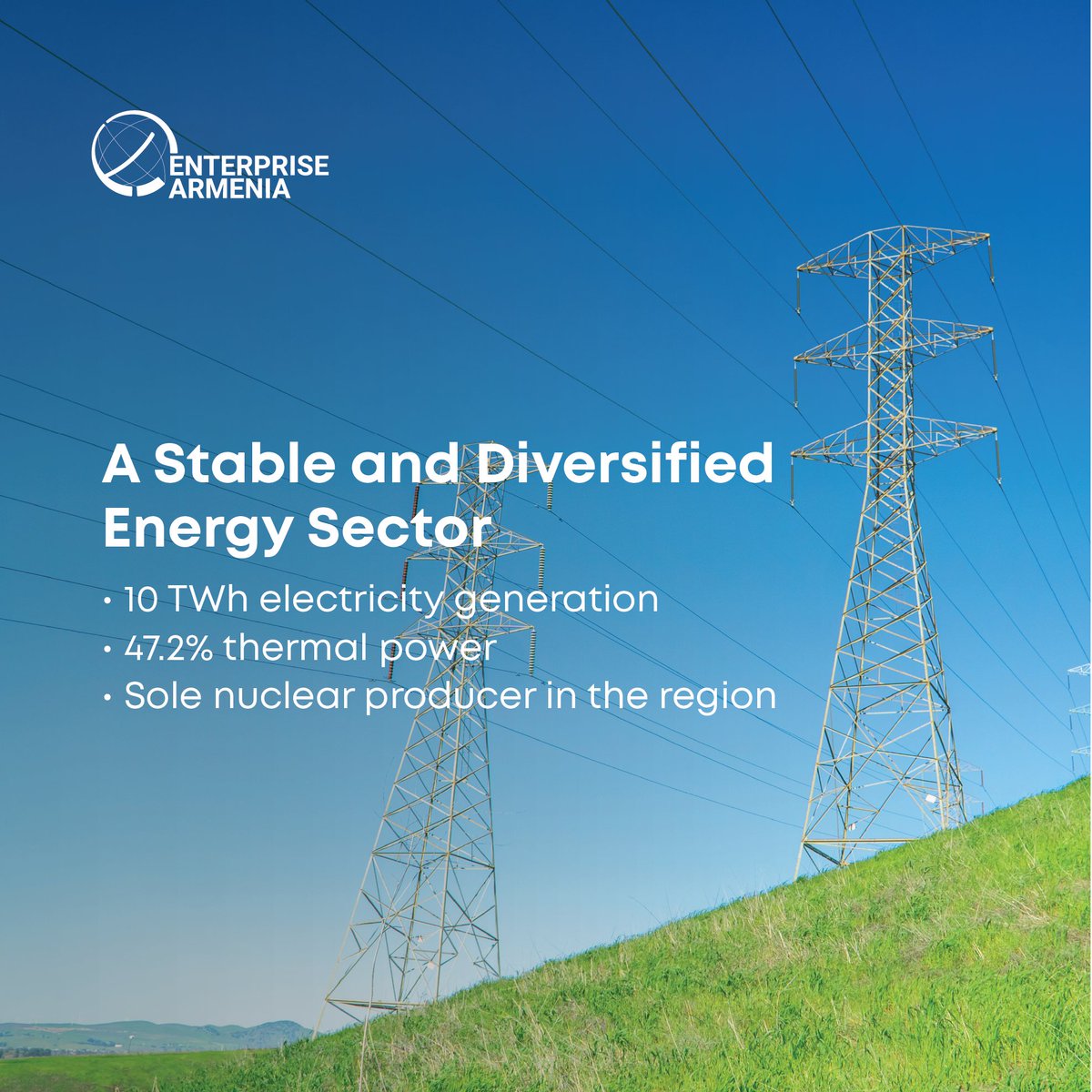 ea_armenia's tweet photo. ⚡ Armenia’s energy sector is advancing toward a cleaner and more diversified future.

From a stable energy base to expanding solar, wind and long-term renewable energy targets, Armenia is creating new opportunities across energy infrastructure and clean power development.

👉 Swipe to explore Armenia’s renewable energy expansion.