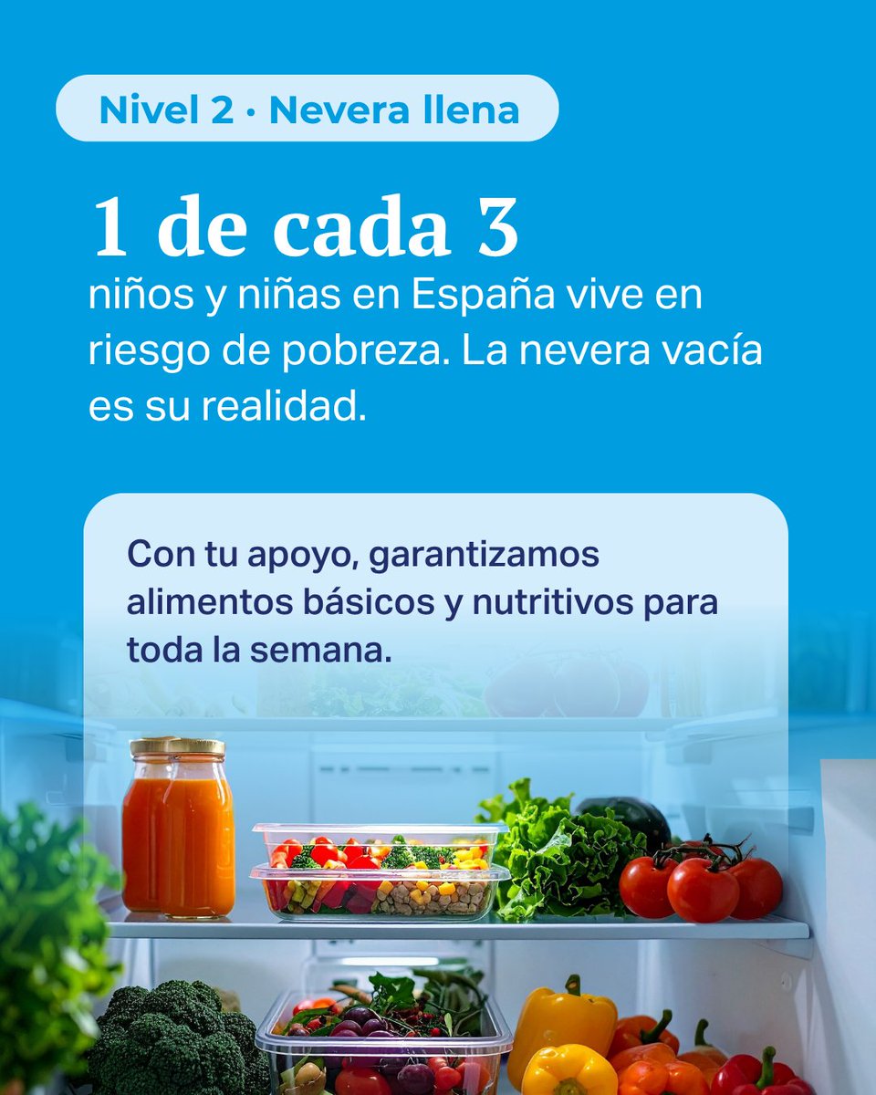AldeasEspana's tweet photo. ¿Sabes cuántos niños en España pierden su única comida caliente cuando acaba el cole? Desliza para descubrir cómo tu donación puede cambiar un plato, una nevera, un hogar entero. Este verano, queremos que ningún niño se acueste con hambre.

Elige tu nivel de impacto. ➡️ https://t.co/mmt3iVri7n