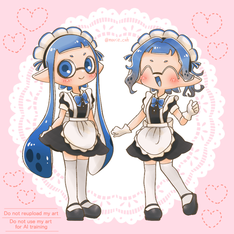 落書きメイドの日 マスニト🩵スカヘド💜