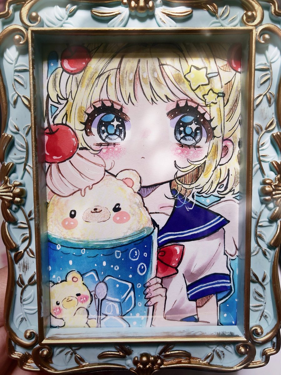 ブルークリームソーダちゃん！！🐻🍒🌟 ✨✨✨完成✨✨✨ こちらも出品
