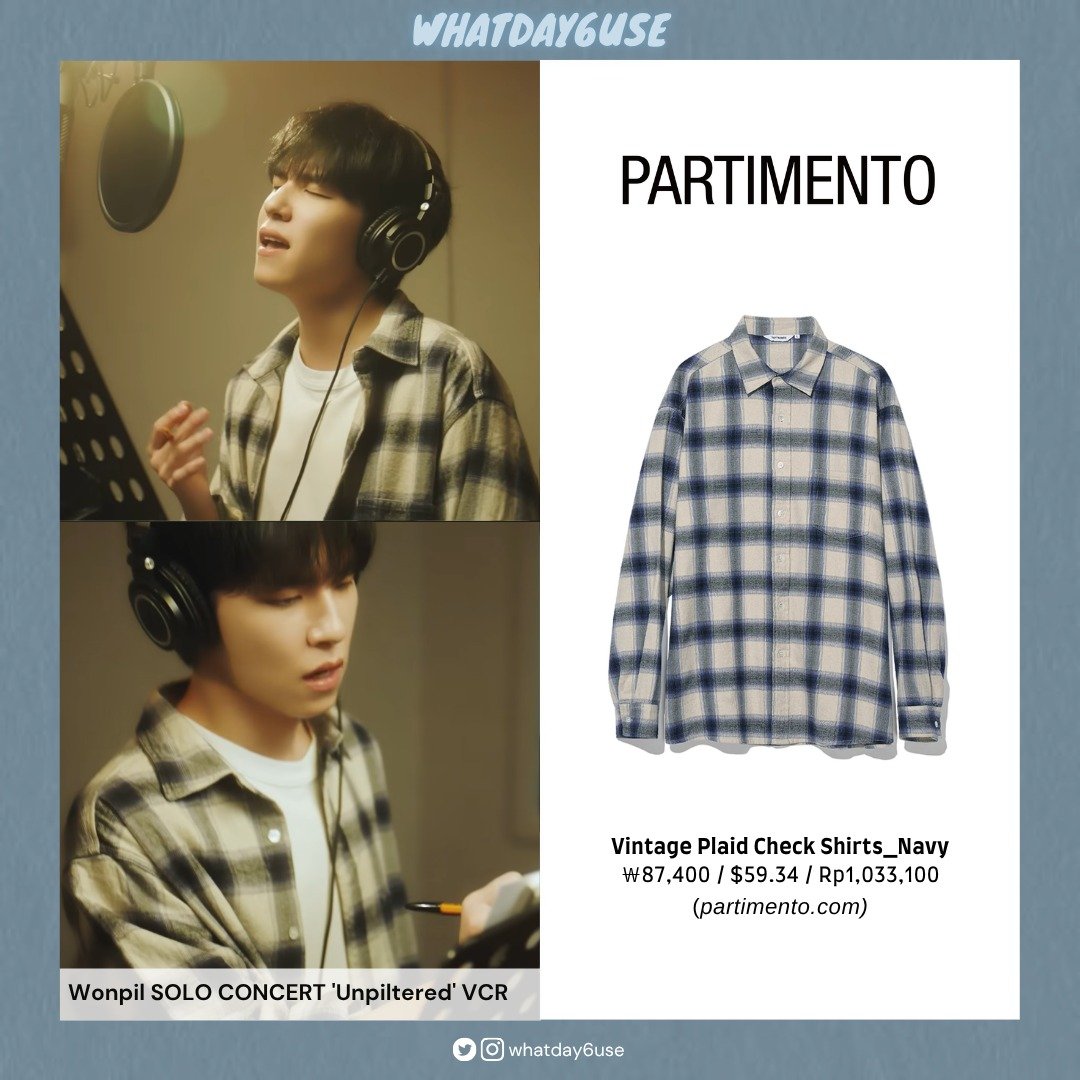 whatday6use's tweet photo. 🐰 Wonpil SOLO CONCERT 'Unpiltered' VCR 

PARTIMENTO - Vintage Plaid Check Shirts_Navy
￦87,400
🛒 https://t.co/RmdHTXTgnz
🛒 https://t.co/iRQRz0Ztio

#DAY6 #WONPIL #원필
#WhatWonpilUses #Wonpil_PARTIMENTO https://t.co/zYTBmasuQH