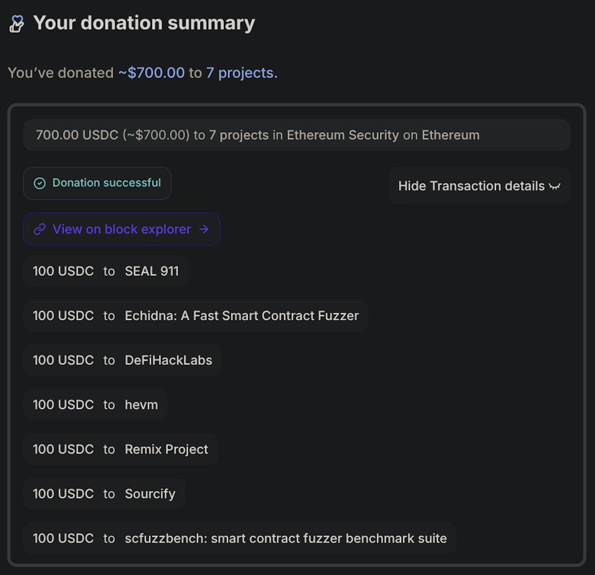 perimeter_sec's tweet photo. We are donating $100 to each of these public goods on @Giveth QF Round 16.

Most of them are tools we actually use in our fuzzing work. The rest are important for the ecosystem we operate in. All open source, zero revenue.

Going one by one 👇 https://t.co/8Sy3xmzzPf