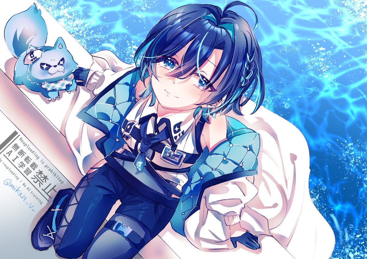 mikan_v_'s tweet photo. 『やぁ、迷える稚魚ちゃん？』

#鮫升コモリ
#みずちまカルテ https://t.co/2iYc6N1C02
