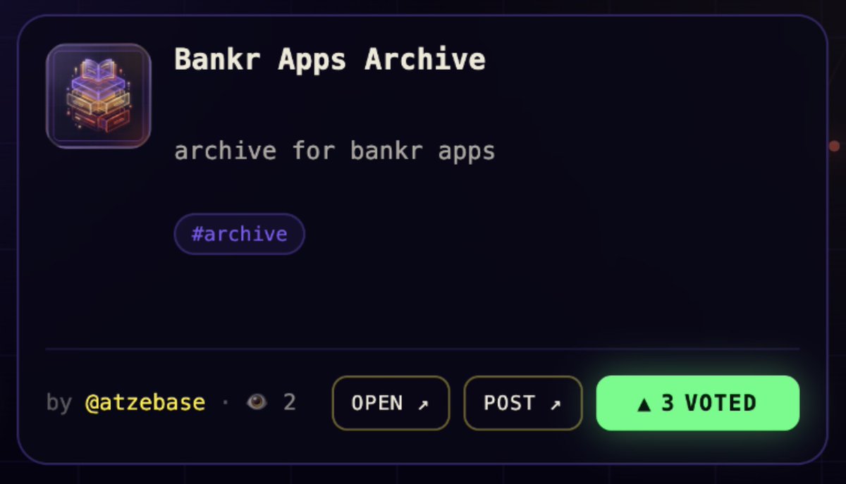 Bankr Apps Archive tweet media