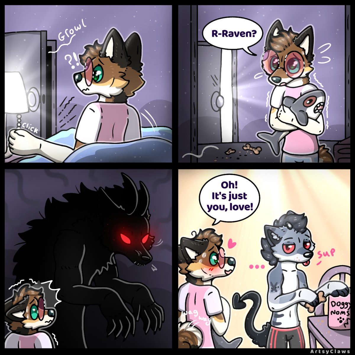 ArtsyClaws's tweet photo. Midnight snack 🐺🦊💙 https://t.co/I2qYNas7UB