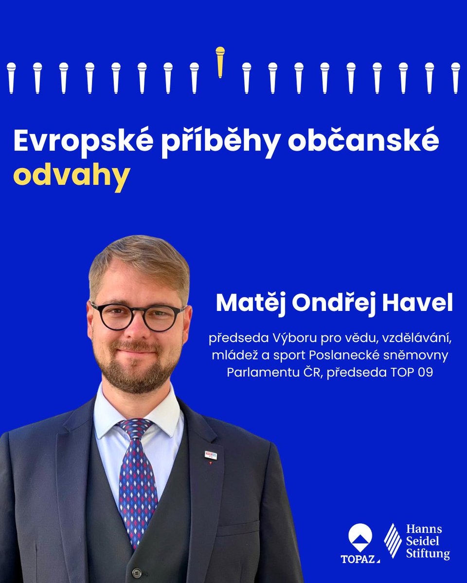 TOPAZcs's tweet photo. 🎙️Představujeme vám hosta naší debaty “Evropské příběhy občanské odvahy”, kterou pořádáme 16.5. od 17:00 do 18:50 v rámci mezinárodní knižního festivalu Svět knihy. 

🔗 Více informací v naší FB události: https://t.co/KjzIHFYe46 https://t.co/Yq5B9UxopA