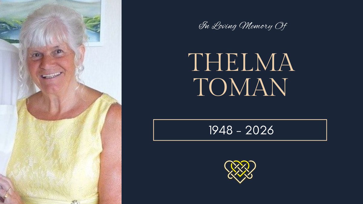 EavesFunerals's tweet photo. At the request of the family, we announce the funeral arrangements for the late Thelma Toman.
https://t.co/ESN0ON11eZ https://t.co/wByjh1gv7H