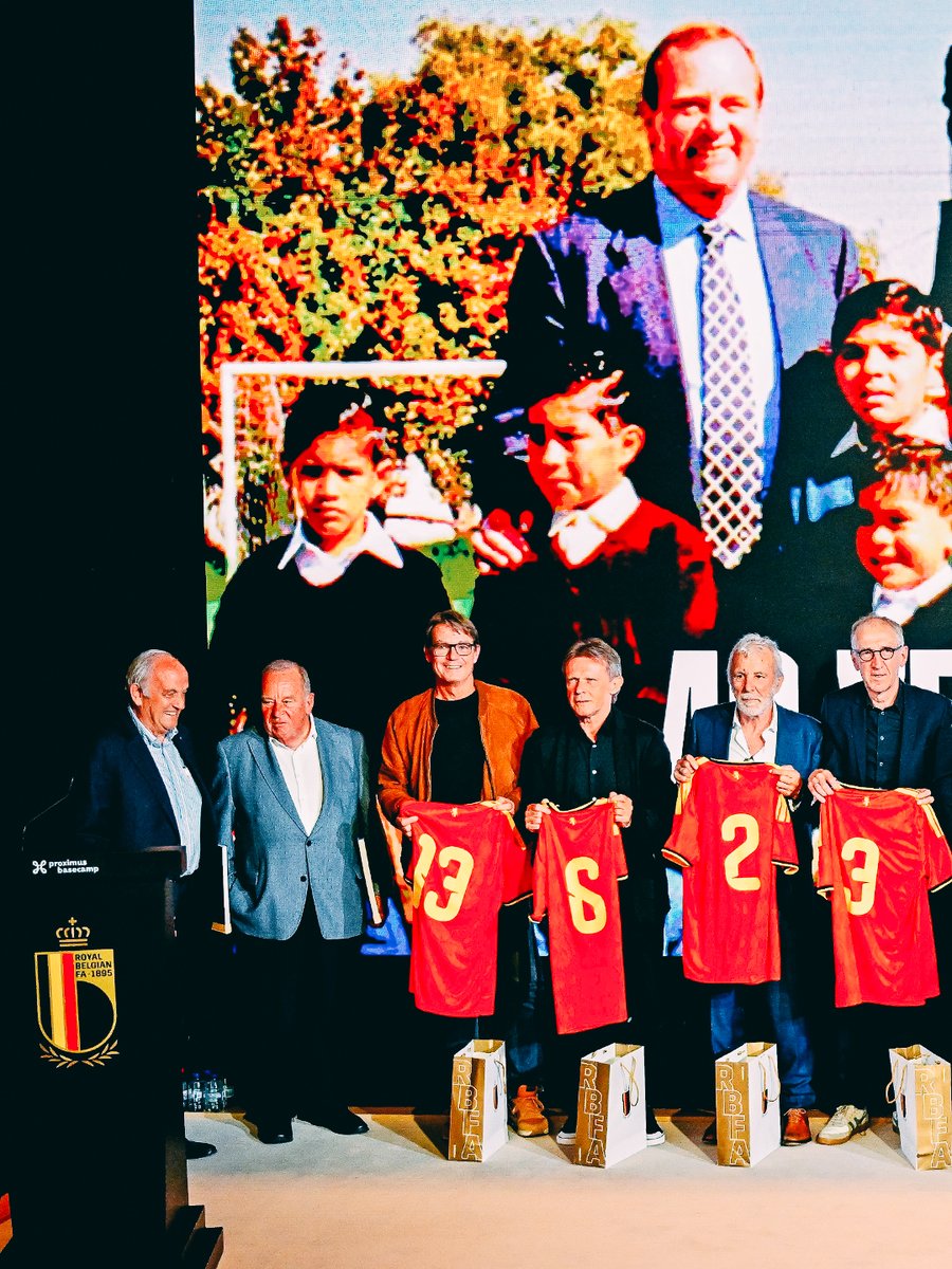 RoyalBelgianFA's tweet photo. A special moment at the Proximus Basecamp last week, celebrating 40 years of Casa Hogar and the 1986 World Cup in Mexico with our ’86 legends. 🫶 https://t.co/qrqYMs6JkN