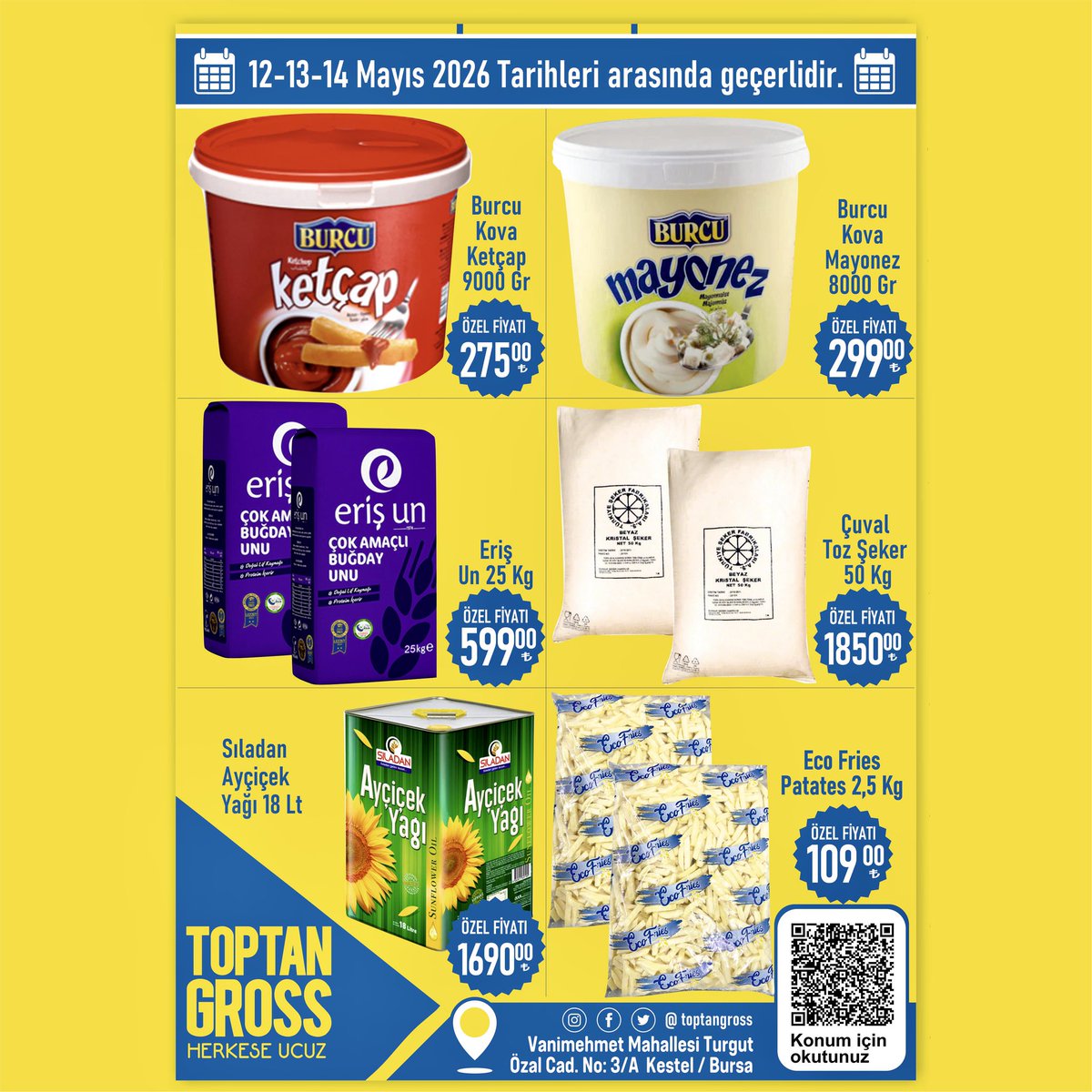 ToptanGross's tweet photo. 🛒Toptan Gross’ta Mayıs Ayının İndirimleri Devam Ediyor! 🛒

➡Kampanyamız 12-13-14 Mayıs 2026 tarihleri arasında geçerlidir. ➡

#toptangross #toptanveperakende #kampanya #fırsat #alışveriş https://t.co/vcMp6J7Aox