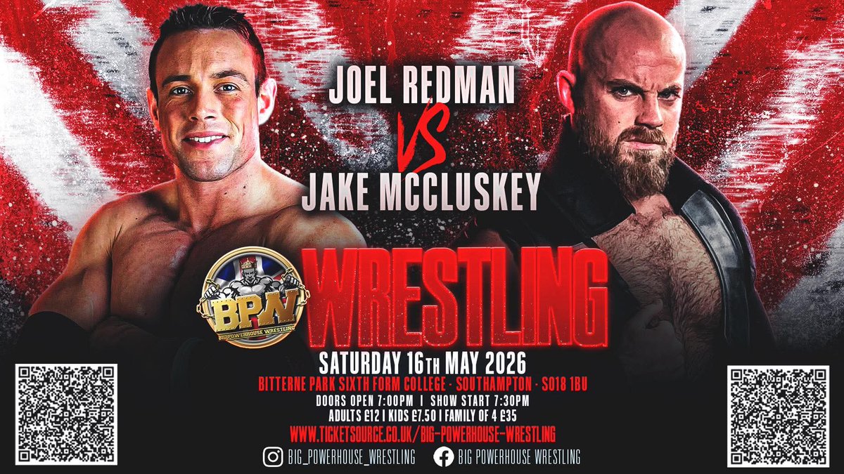 JakeMcCluskey's tweet photo. ➡️ THIS SATURDAY ⬅️

🌟 BIG MAIN EVENT 🌟 

💪 BIG POWERHOUSE WRESTLING 💪 https://t.co/GoK1bWvZ9i