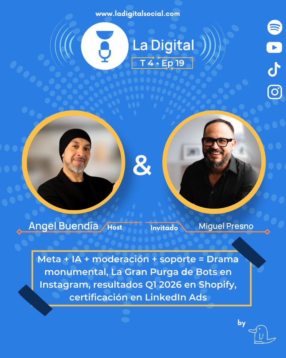 ladigitals0cial's tweet photo. Ya se encuentra al aire nuestro episodio 19 y tenemos un gran invitado @chachachato 🤩 quien junto con @angelbc nos dio las noticias de la semana 📰 

Podcast producido por Alternativa Digital 🎧 🎙️

Escúchanos en @spotifymexico🎙️ 🎧 
https://t.co/Nz5TWMQMt8

#podcast #ladigital https://t.co/gk1dpnb9cz