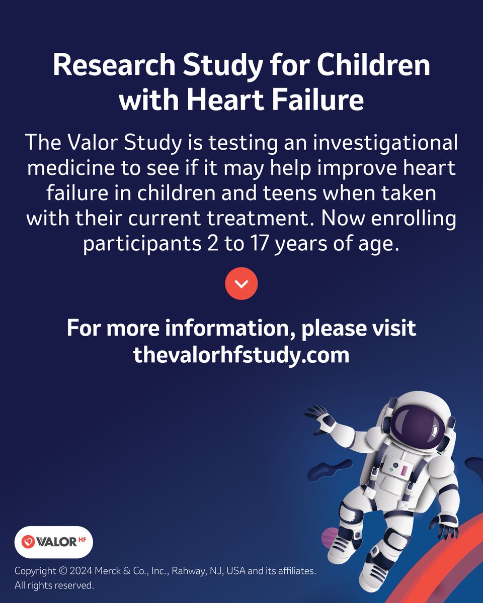CCFheartkids's tweet photo. The VALOR Study is testing an investigational study medicine to see if it can safely be given to children and whether it may help improve their heart failure. Enrollment is currently open to children aged 2-17 years old. For more information visit: https://t.co/c5PtOPnvRk https://t.co/ZR9T4PZ8Zt