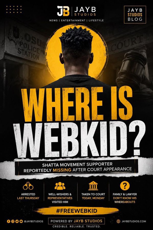RayAnkrah0's tweet photo. Webkid’s family doesn’t know his whereabouts. His lawyer doesn’t know either. As of now, no one knows where he is!

@GhPoliceService please where is Webkid??? https://t.co/KgcGqjF9W3