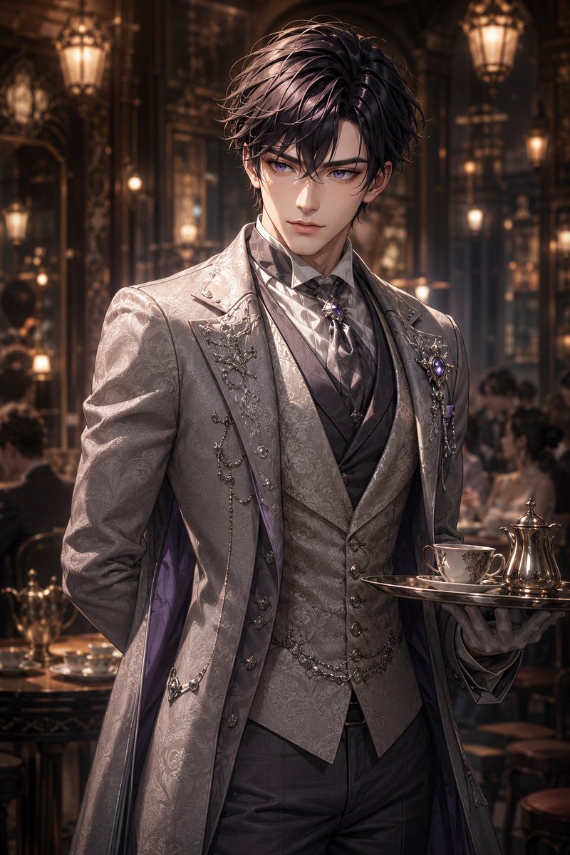 Damask Gothic Butler Portrait