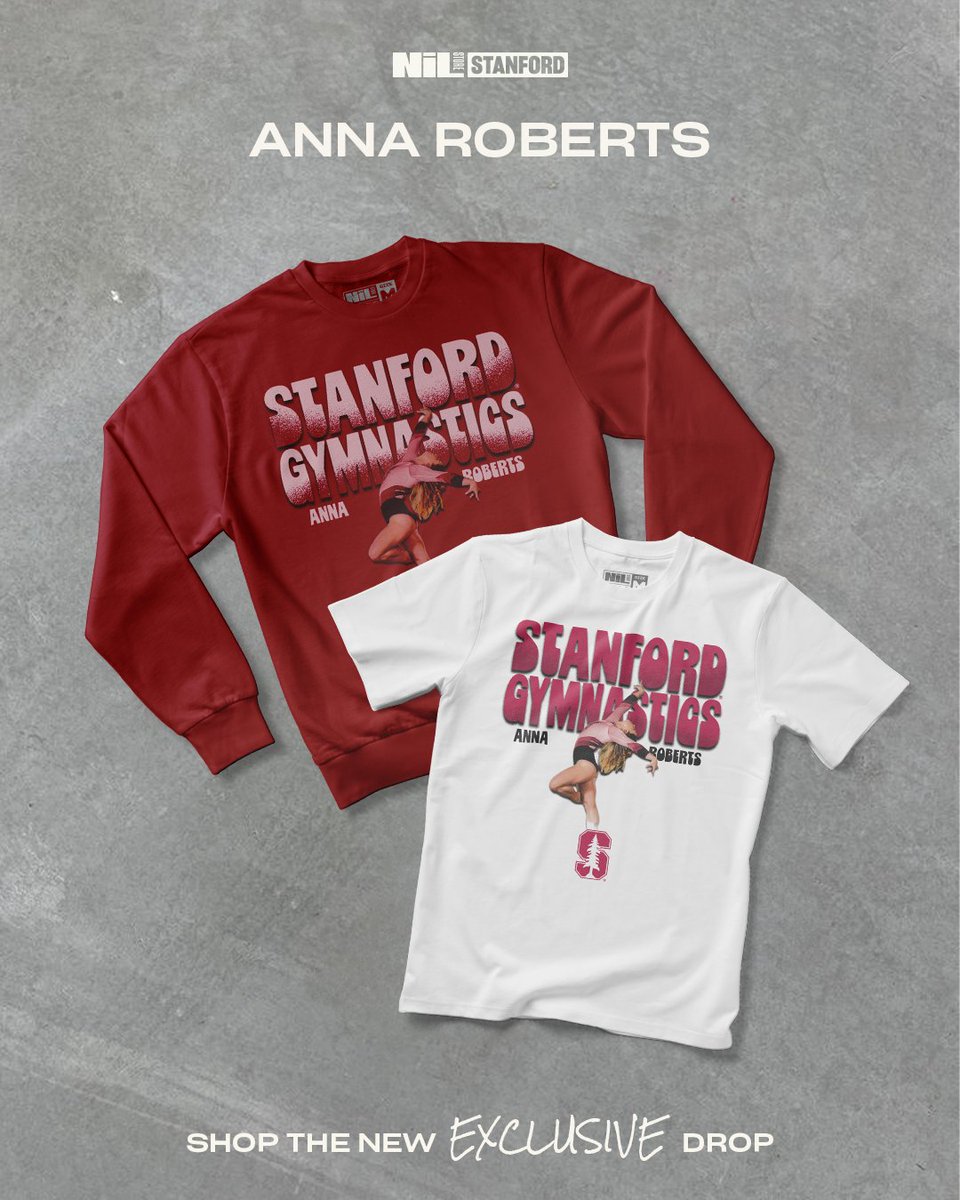 StanfordNIL_'s tweet photo. Vintage aesthetic. Elite athleticism. The Anna Roberts drop is officially live. 🌲✨

Every purchase directly supports Anna Roberts &amp; @StanfordWGym.

Shop here: https://t.co/9mJzmD3xy0 https://t.co/0TibfyXqcb