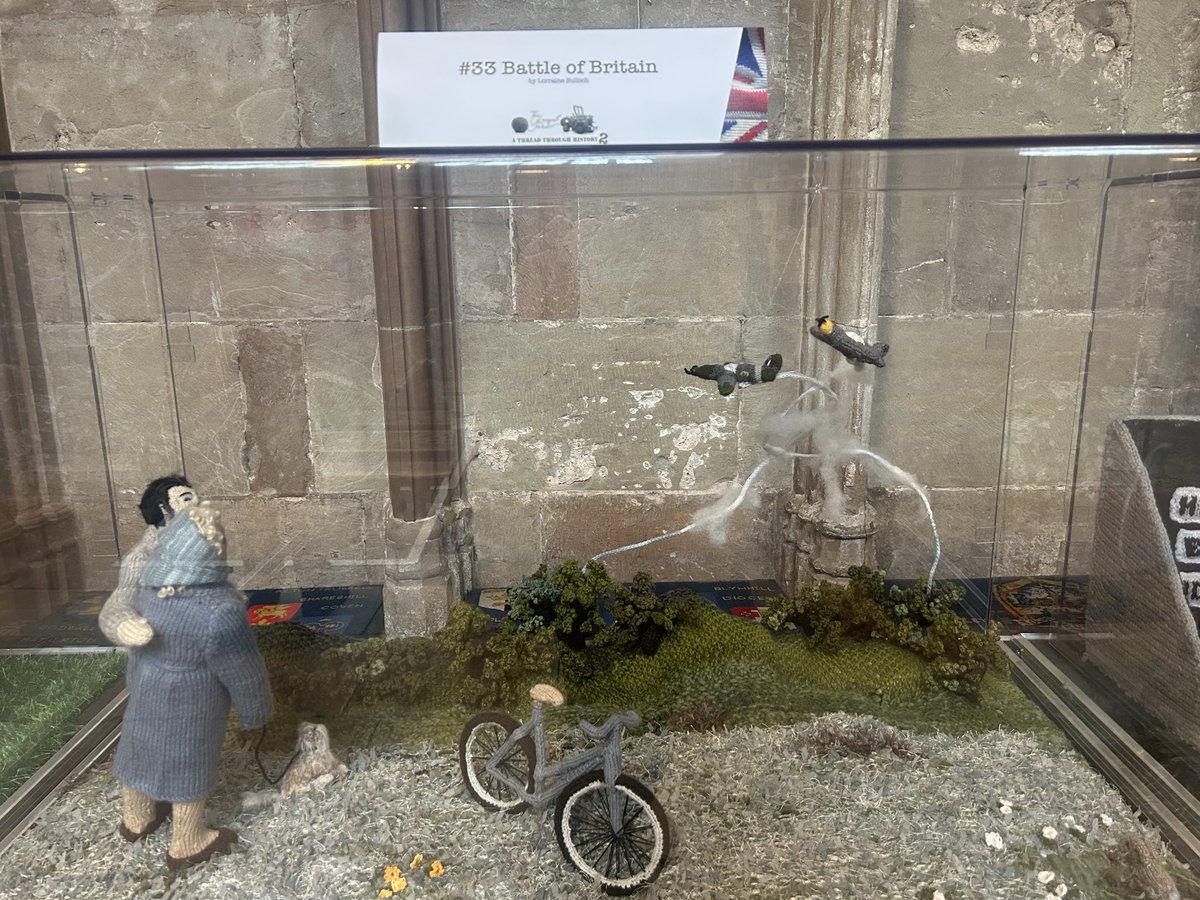 RichardTWatson's tweet photo. The Longest Yarn 2 exhibition at @LichfieldCath - a history of Britain in WW2 in 80 knitted scenes - is charming and surprisingly moving in parts.  Also ft. @CovCathedral! https://t.co/kmVafKgI1i