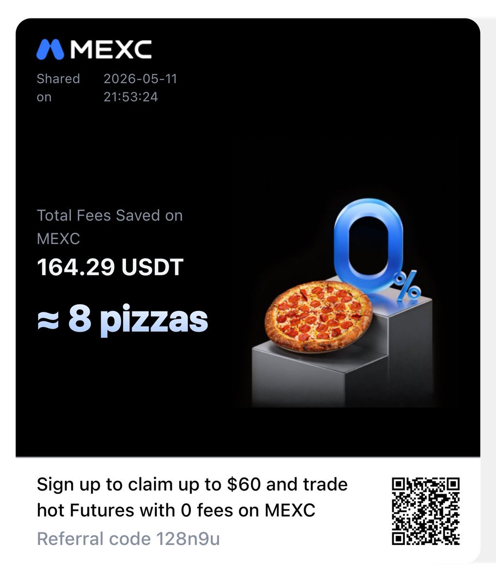 cmrtsmr's tweet photo. Sign up to claim up to $60 and trade hot Futures with 0 fees on MEXC
https://t.co/5L2GMNQKzk https://t.co/FoGlbl8ZMr