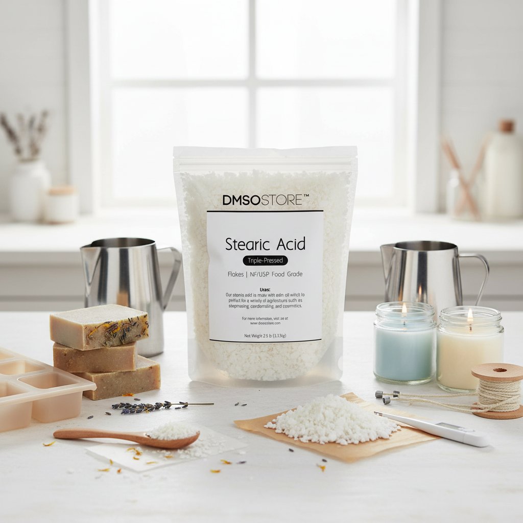 DmsoStore's tweet photo. Elevate your DIY projects with our premium Stearic Acid. ✨
Derived from palm oil, this versatile flaky powder is a staple for soap and candle making. We ensure a high-quality product so you get professional results in every craft.
#DIYCandle #StearicAcid #DIYCraft #DMSOStore https://t.co/FISCHeqMv1