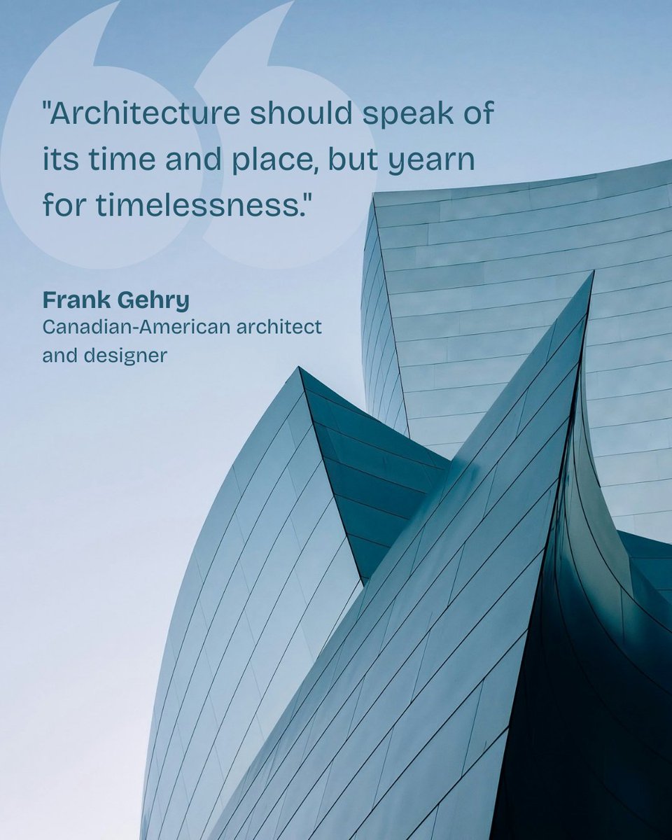 MBRealtyOasis's tweet photo. "Architecture should speak of its time and place, but yearn for timelessness." 
― Frank Gehry 

#ArchitecturalDesign #StaircaseInspo #FrankGehry #DesignWithImpact #QuoteOfTheDay #ModernArchitecture https://t.co/VZyMXUvi9h