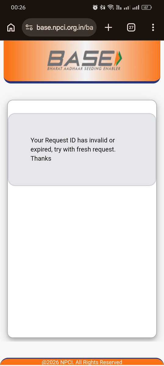 VIVEKSI96819's tweet photo. @NPCI_NPCI what is this. Tried 1000 times but not able seed adhaar with bank details. https://t.co/ozDH6Zqi5V