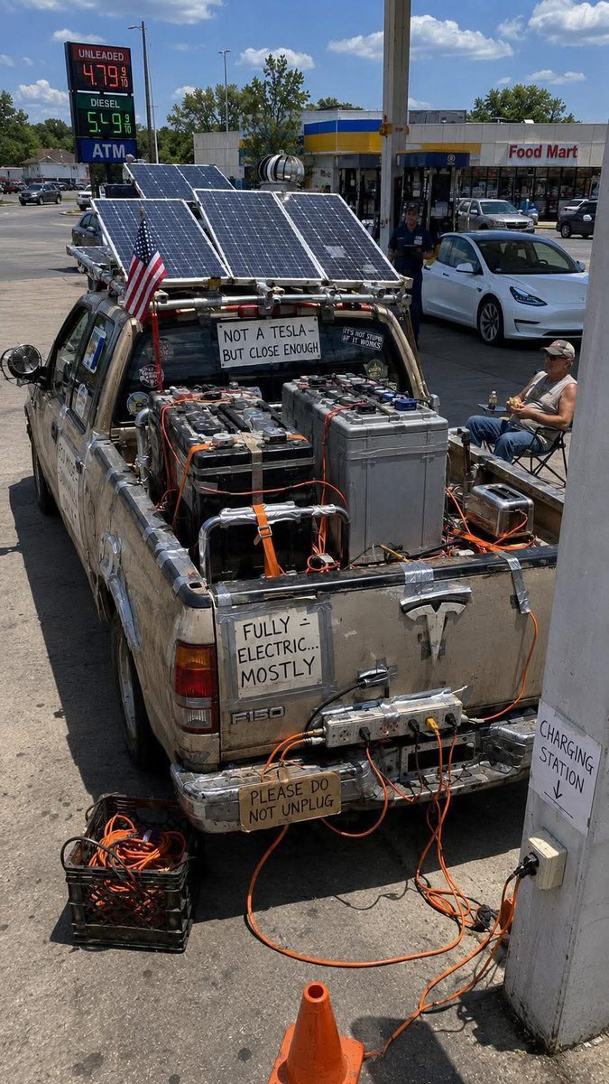 ChrisSpaansen's tweet photo. "Fully electric ...Mostly" https://t.co/1b85yFCgui