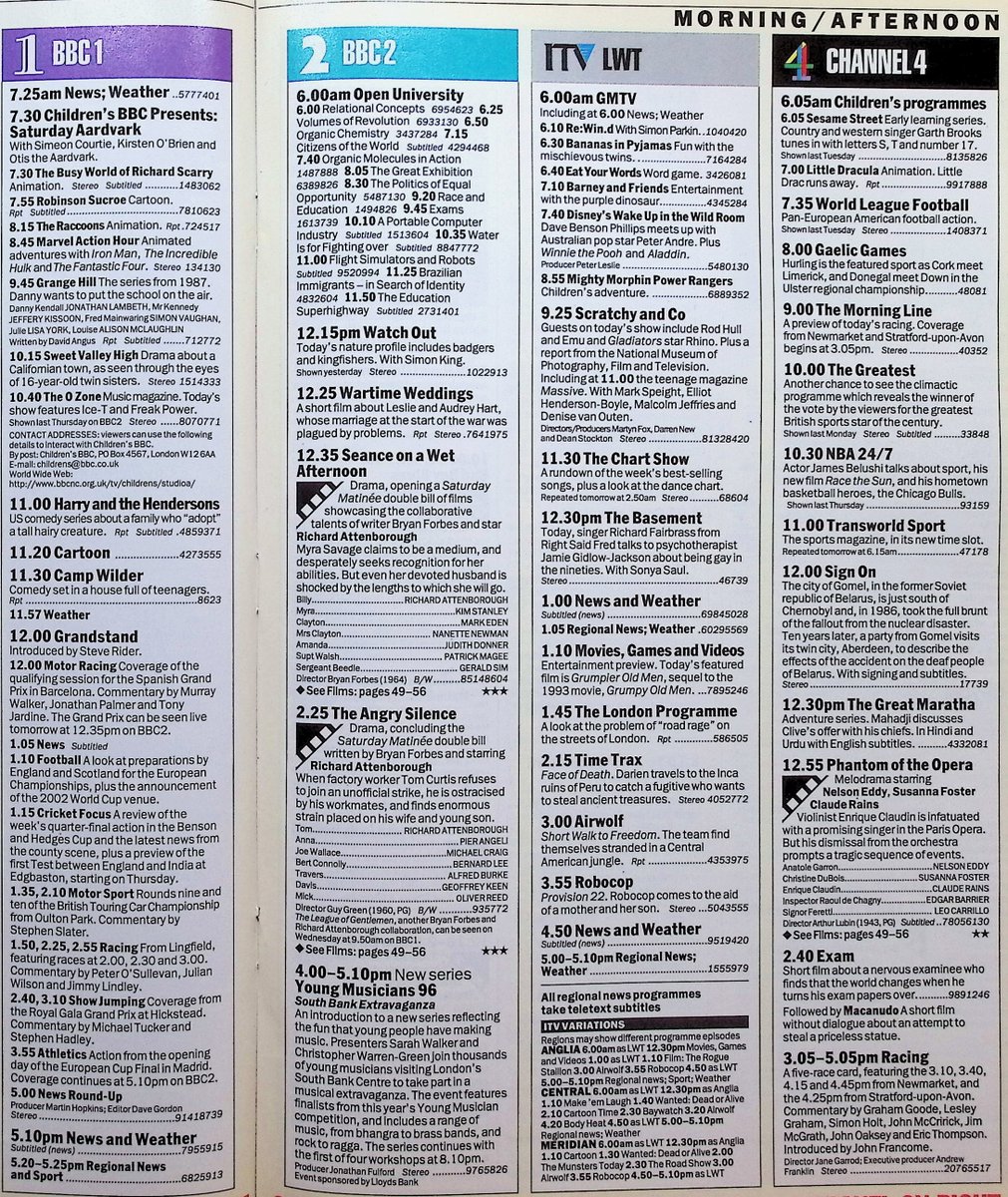 TvDidYouSee's tweet photo. #OnThisDay 1 June 1996 ๐บTV Listings
Shocking resolutions in THE NEW ADVENTURES OF SUPERMAN.
#BobMonkhouse hosts THE NATIONAL LOTTERY LIVE.
#DarrenDay begins hosting YOU BET!
Screen Two: BAD BOY BLUES stars #CliveOwen.
ITV's new SATURDAY LIVE has #LeeHurst and #HarryHill. https://t.co/mByizIZaia